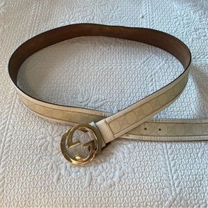 Gucci gold tone belt buckle. As Is